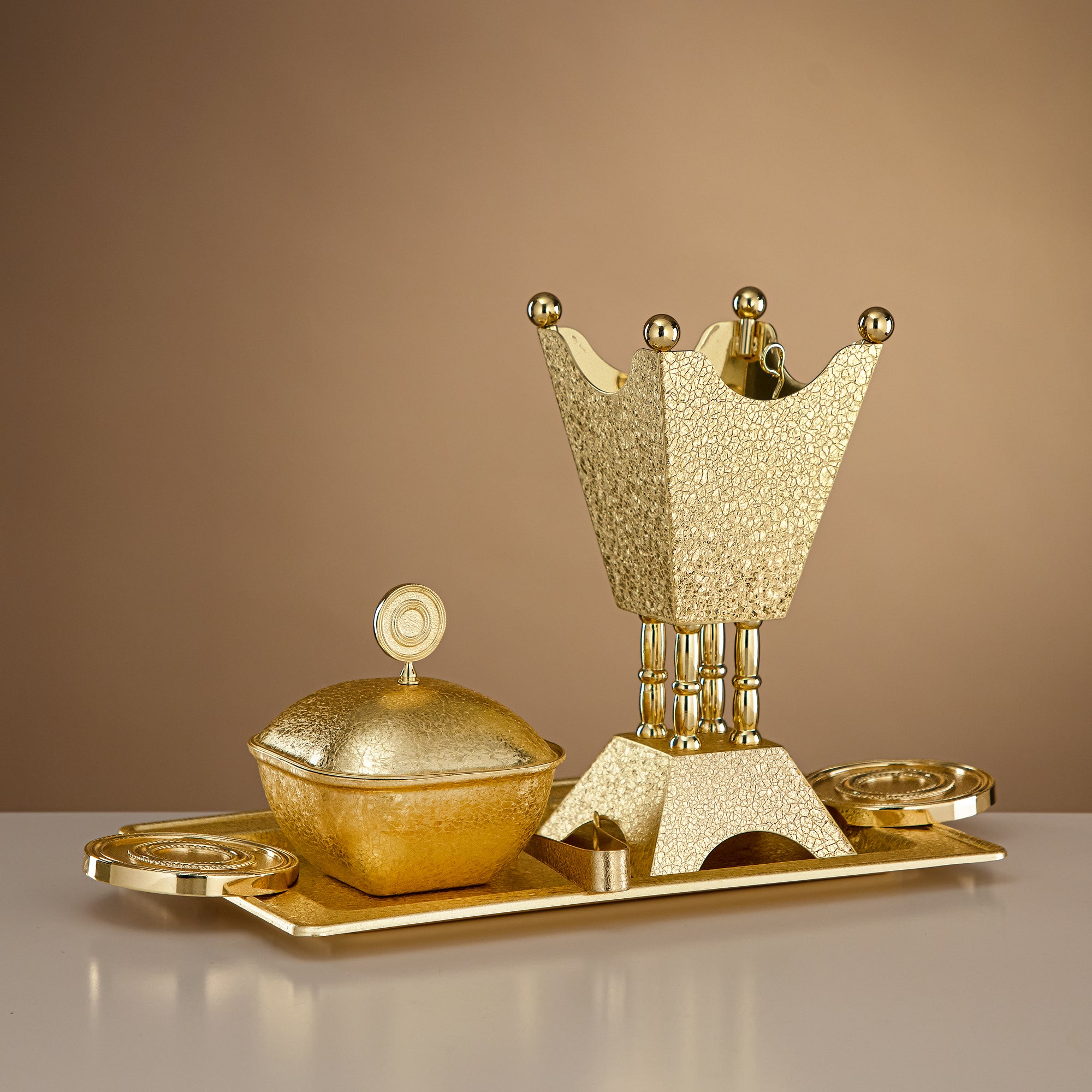 Almarjan Incense Burner Set 3-Piece Copper