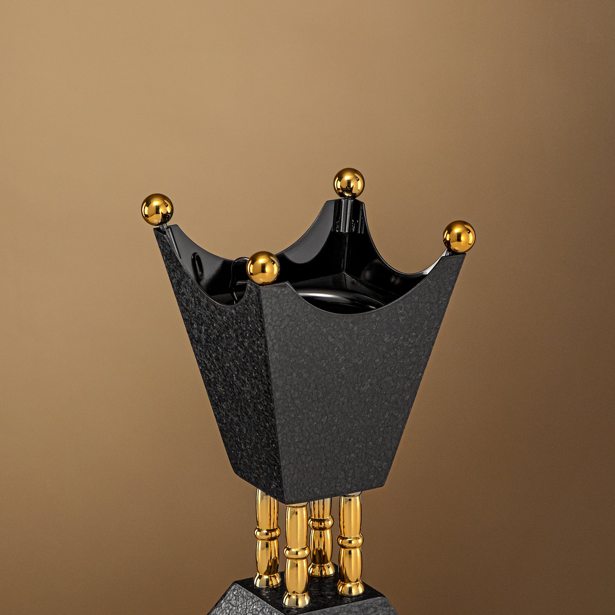 Almarjan Incense Burner Black & Gold 22cm