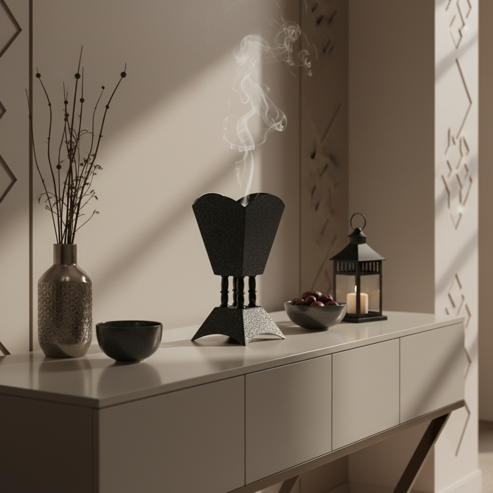 Almarjan Incense Burner Black 23.5cm