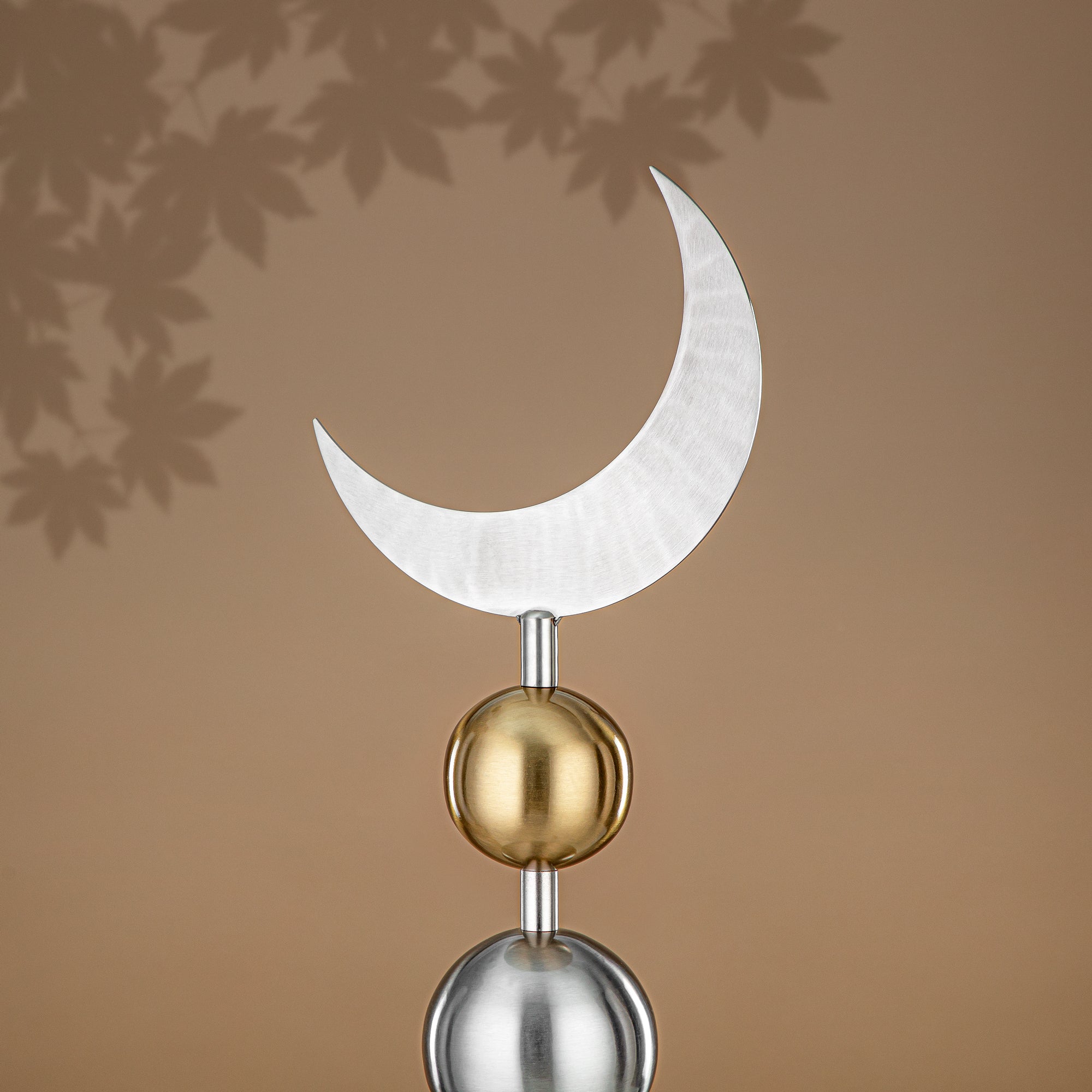 Almarjan Table Decoration Stainless Steel, 49CM, Matt Silver & Gold (MD-3009) - Ramadan Decoration