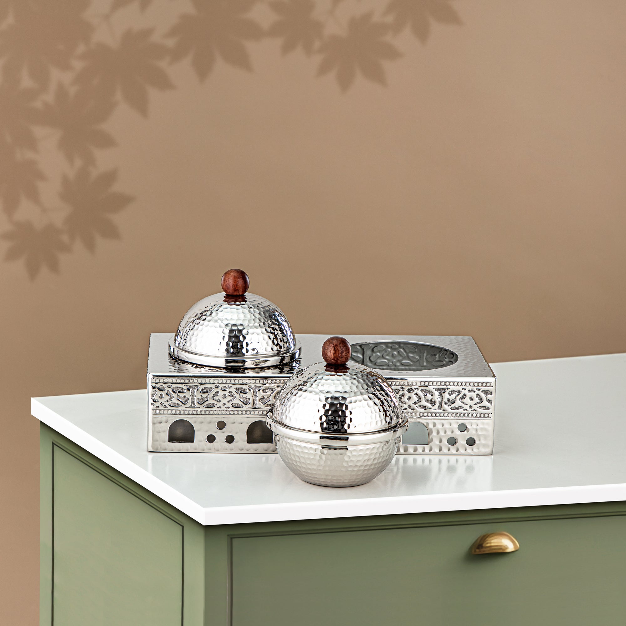 Almarjan Candy Set 2 Part Stainless Steel, Silver (MD-3051) - Stylish Serveware