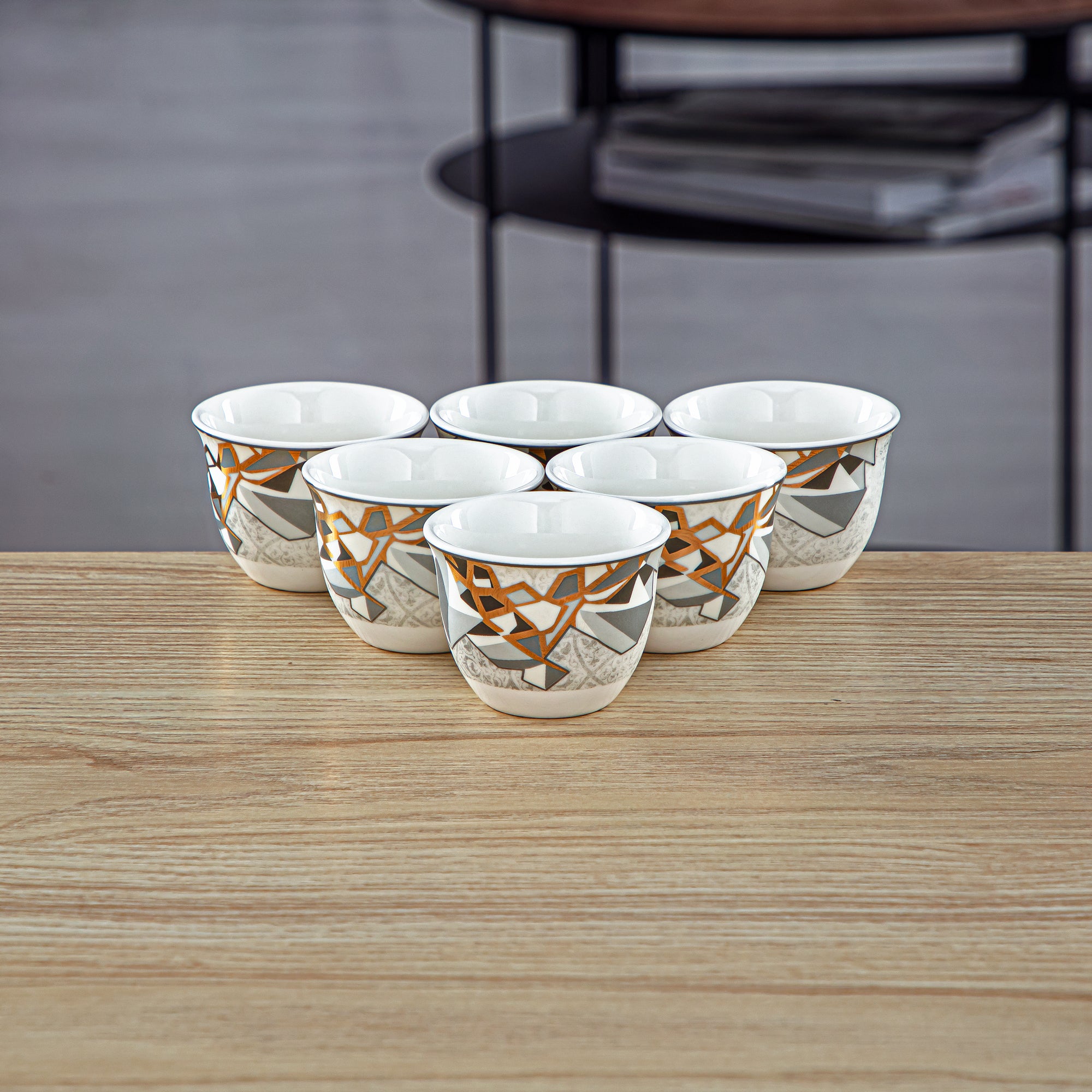 Almarjan 6 Pieces Fonon Collection Porcelain Cawa Cup Set - 1235