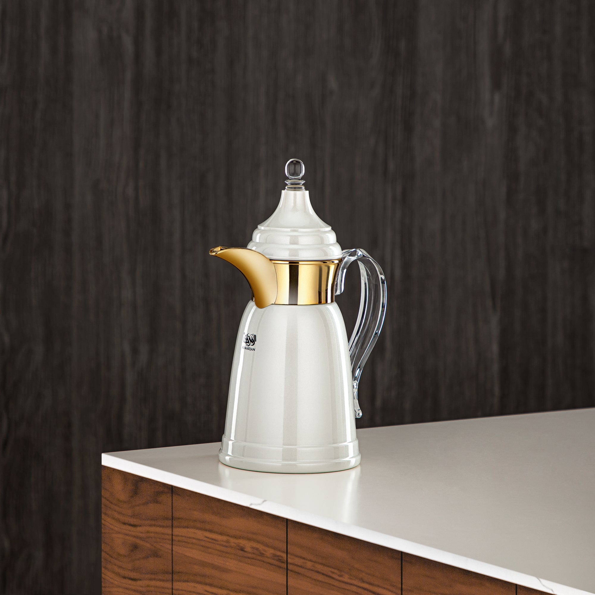 المارجان 350 مل جدار مزدوج من ستانلس ستيل أبيض لؤلؤي وذهبي - SM-2E02-035 PW/G