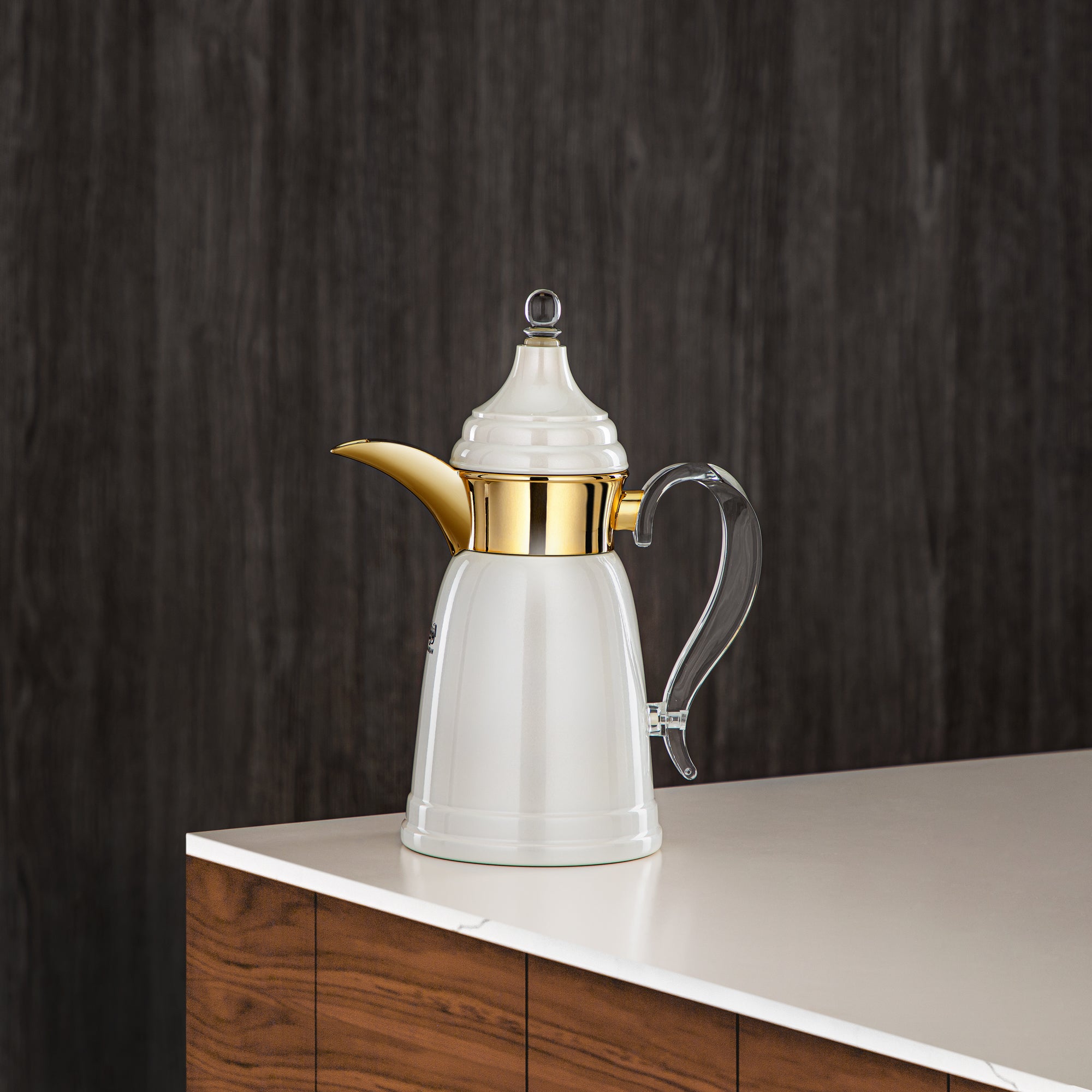 المارجان 350 مل جدار مزدوج من ستانلس ستيل أبيض لؤلؤي وذهبي - SM-2E02-035 PW/G