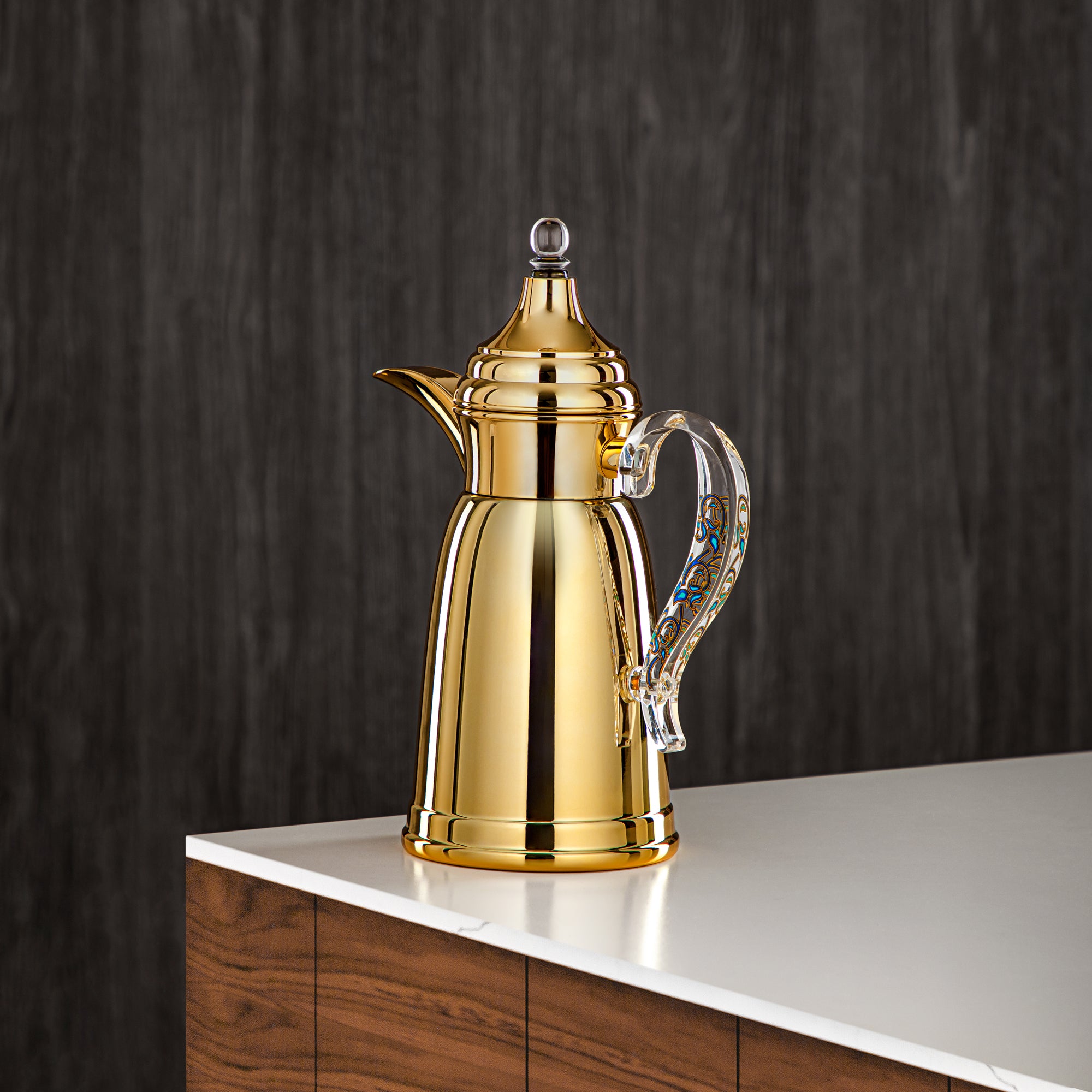 المرقجان 600 مل جدار مزدوج من ستانلس ستيل ذهبية - SM-2E02-060 G/BLU