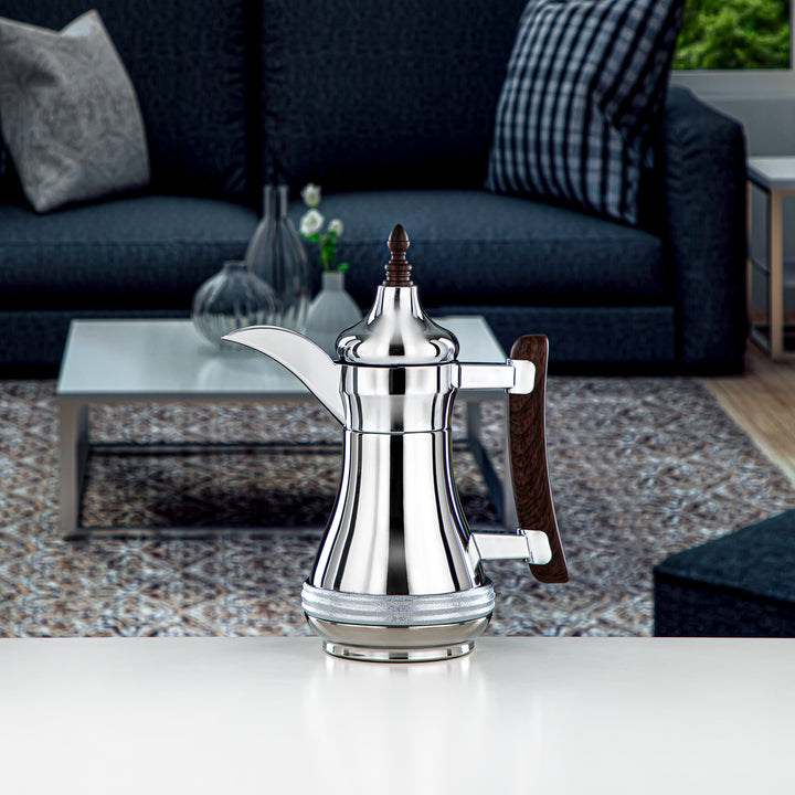 Almarjan 0.35 Liter Stainless Steel Vacuum Dallah Silver - SND-035CR-MDW