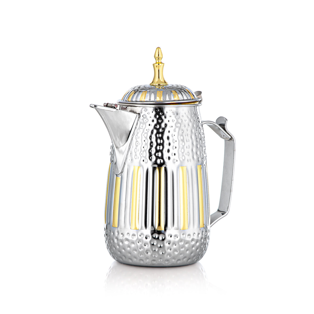 Almarjan 1.3 Liter Marabaa Collection Stainless Steel Milk Jug Silver & Gold - STS0010962