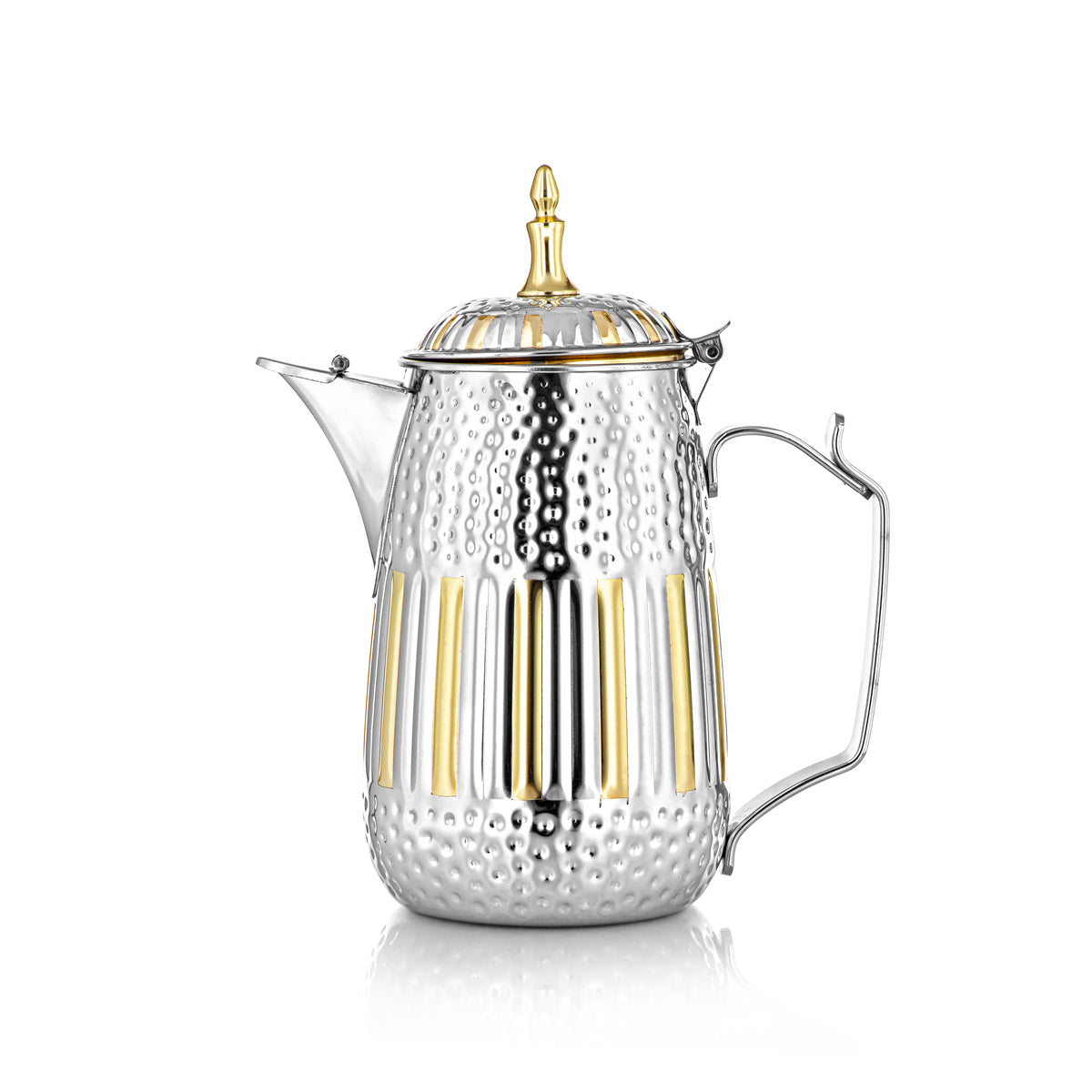 Almarjan 1.3 Liter Marabaa Collection Stainless Steel Milk Jug Silver & Gold - STS0010962