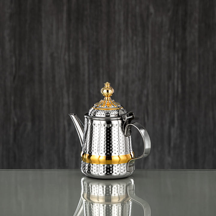 Almarjan 13 Ounce Barari Collection Stainless Steel Teapot Silver & Gold - STS0013054