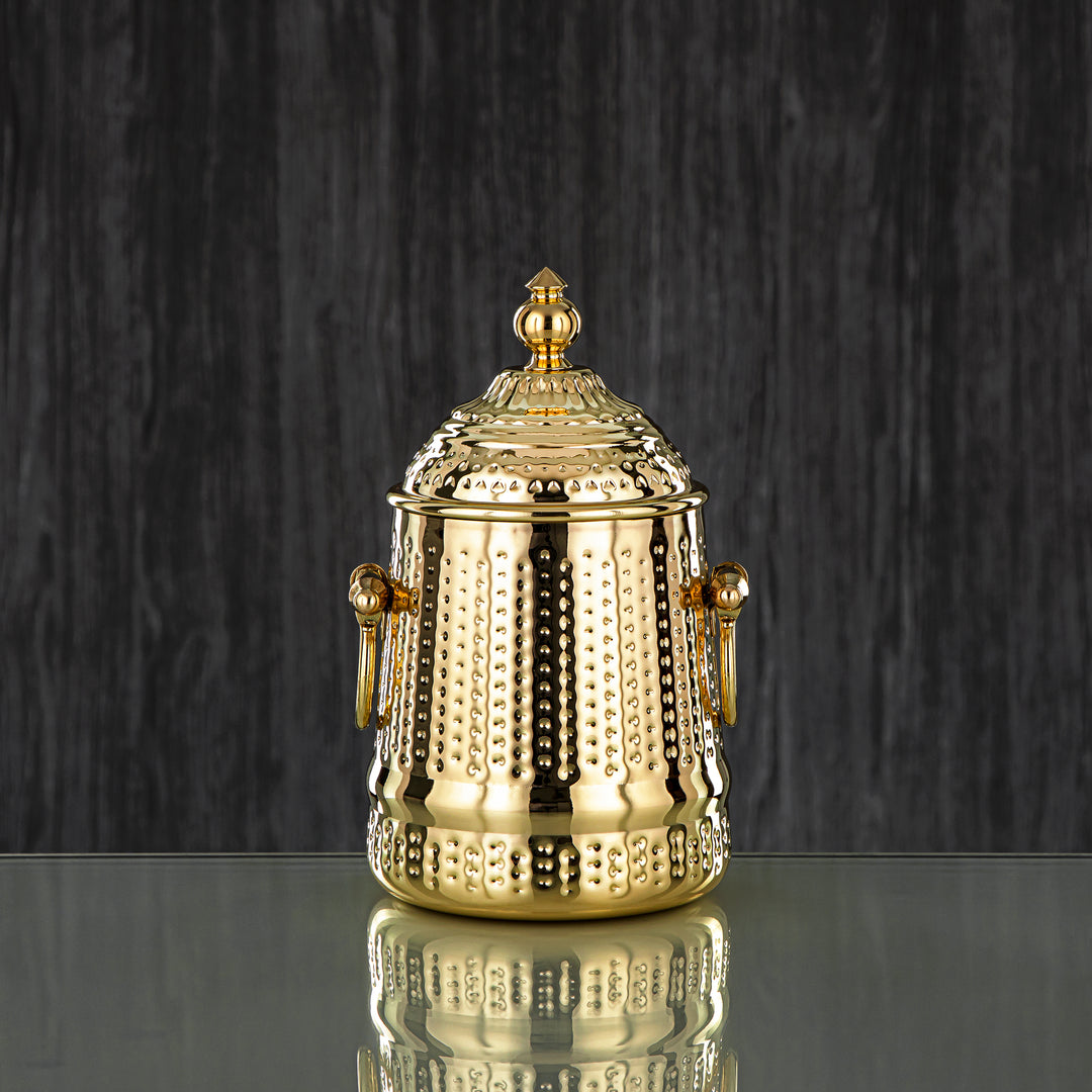 Almarjan 35 Ounce Barari Collection Stainless Steel Canister Gold - STS0013063