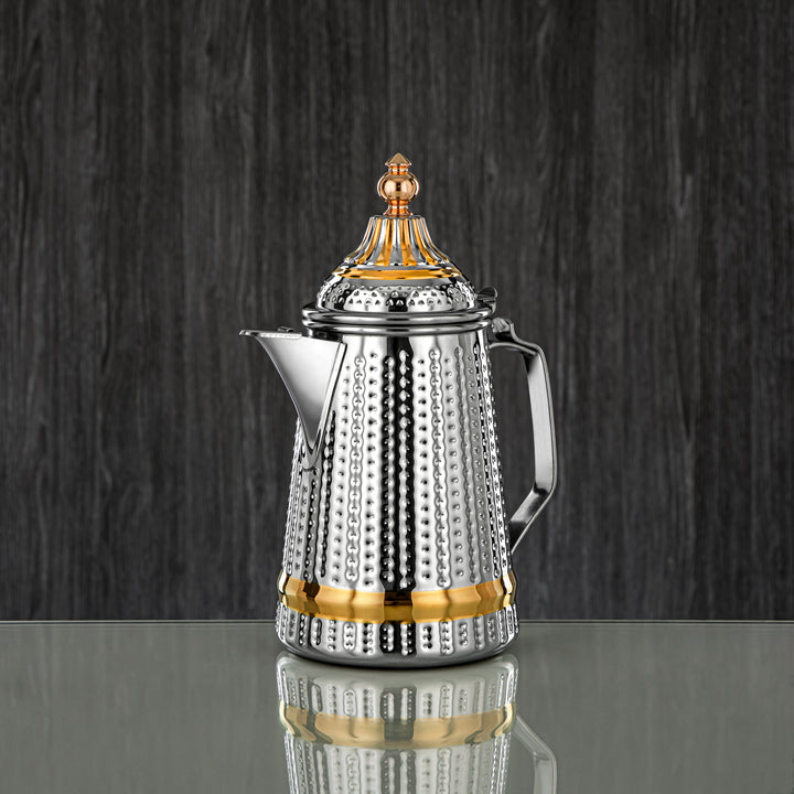 Almarjan 1.5 Liter Barari Collection Stainless Steel Milk Jug Silver & Gold - STS0013075