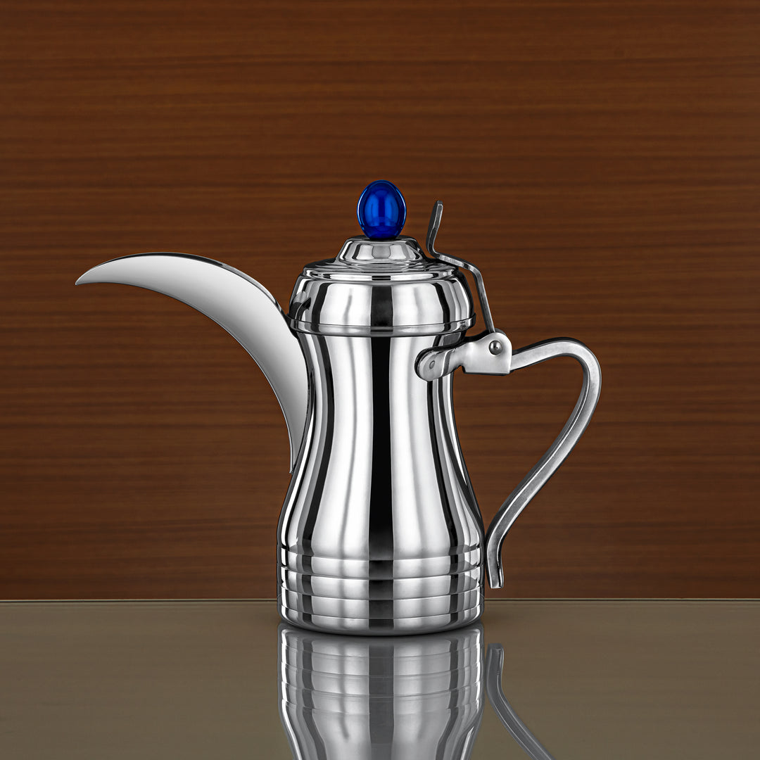 Almarjan 26 Ounce Elegance Collection Stainless Steel Coffee Pot Silver & Blue - STS0013144