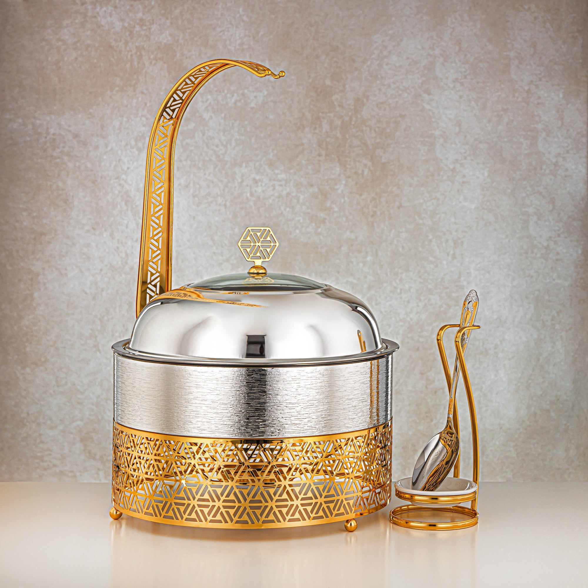 Almarjan 4000 ML Chafing Dish Silver & Gold - STS0013212