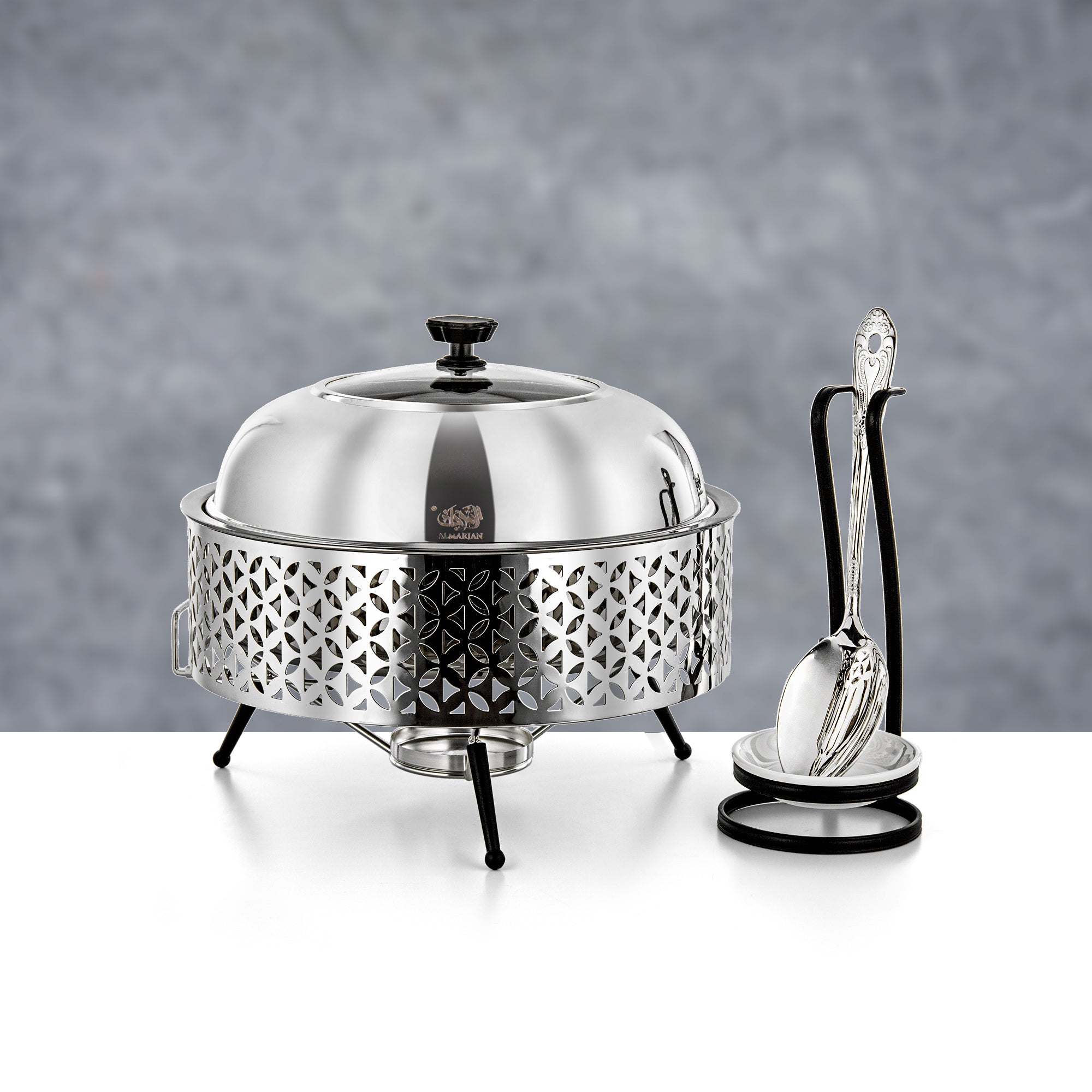 Almarjan Chafing Dish 3L Silver & Black