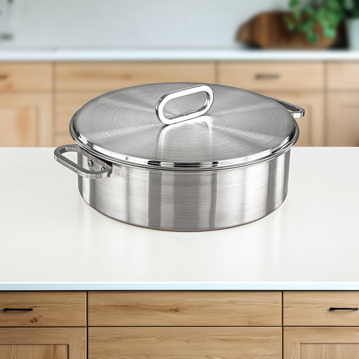 Almarjan 30 CM Diana Collection Stainless Steel Hot Pot Silver - H24P31