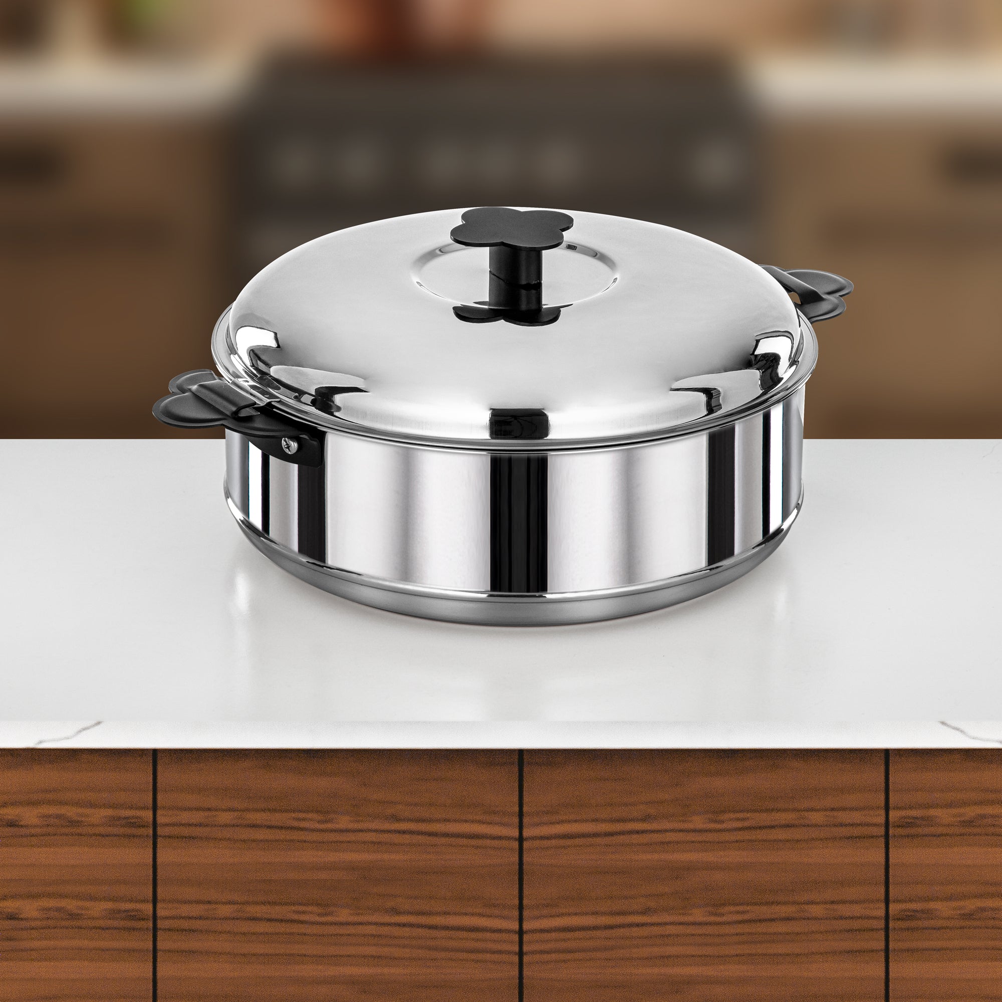 Almarjan Vida Hot Pot Set 3 Pieces 3.5L / 5L / 8L Silver