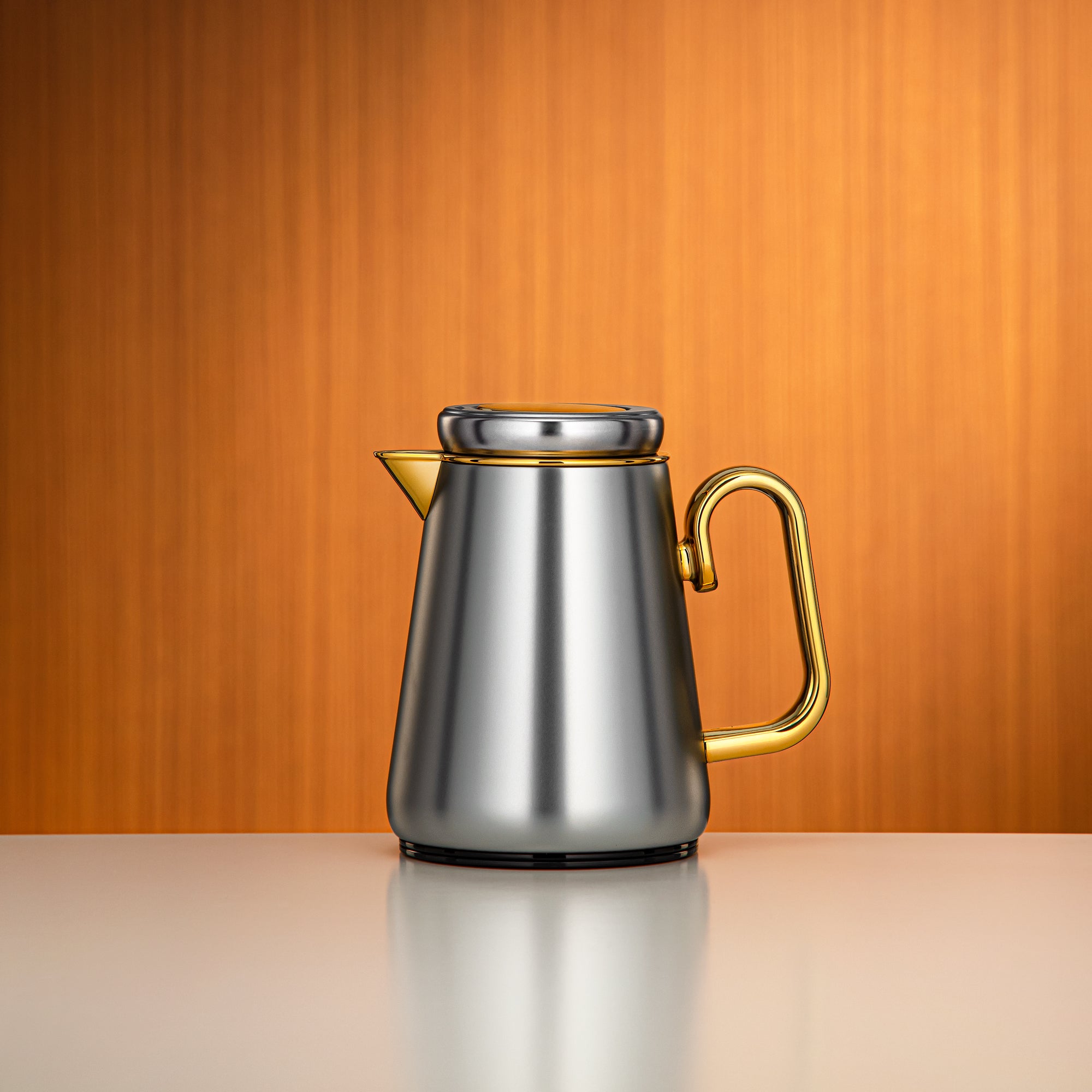 Almarjan Vacuum Flask 0.35L Matt Silver & Gold