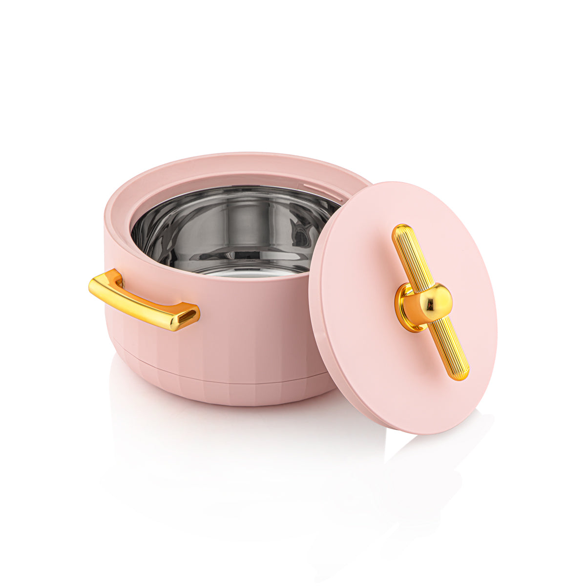 Forever Gold 3 Pieces Plastic Hot Pot Matt Pink & Gold - EF-MPK/G