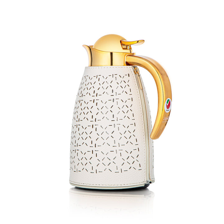 Almarjan 2 Pieces Vacuum Flask Set White & Gold - HLBF17-16