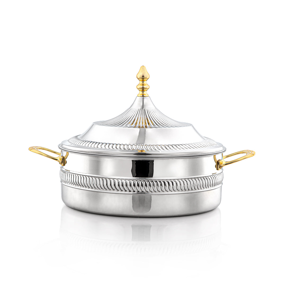 Almarjan 32 CM Brass Hot Pot Silver & Gold - MD-2933B