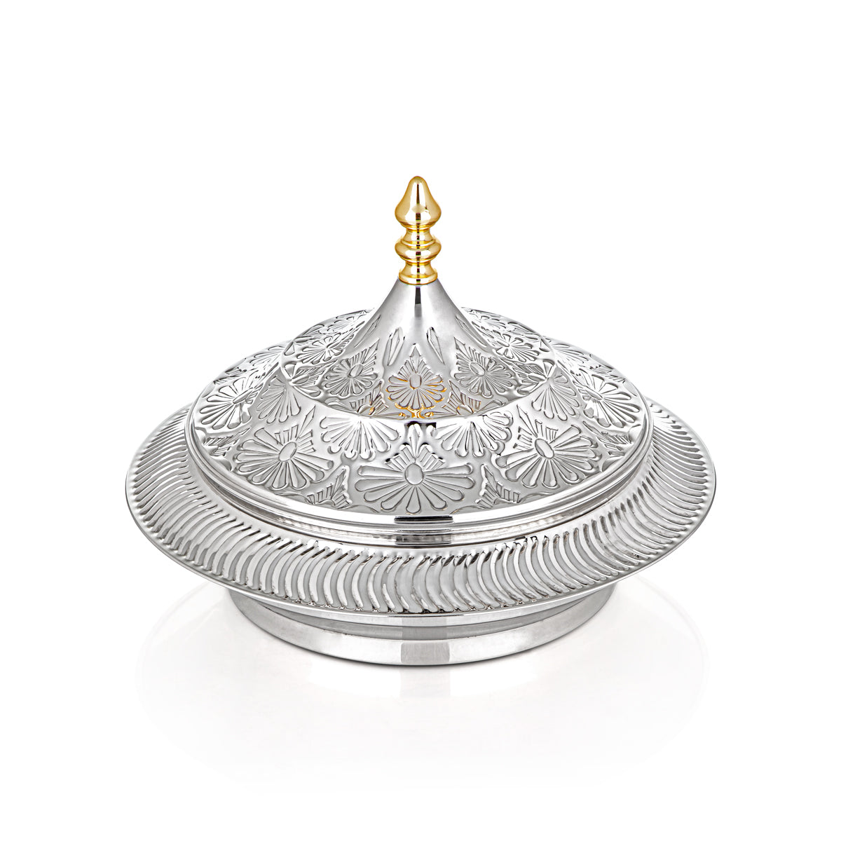 Almarjan 25 CM Brass Hot Pot Silver - MD-2938D