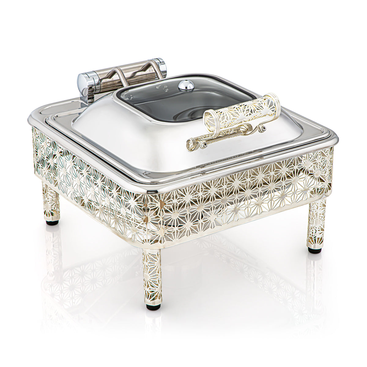 Almarjan 4000 ML Hydraulic Chafing Dish Silver - STS0010759