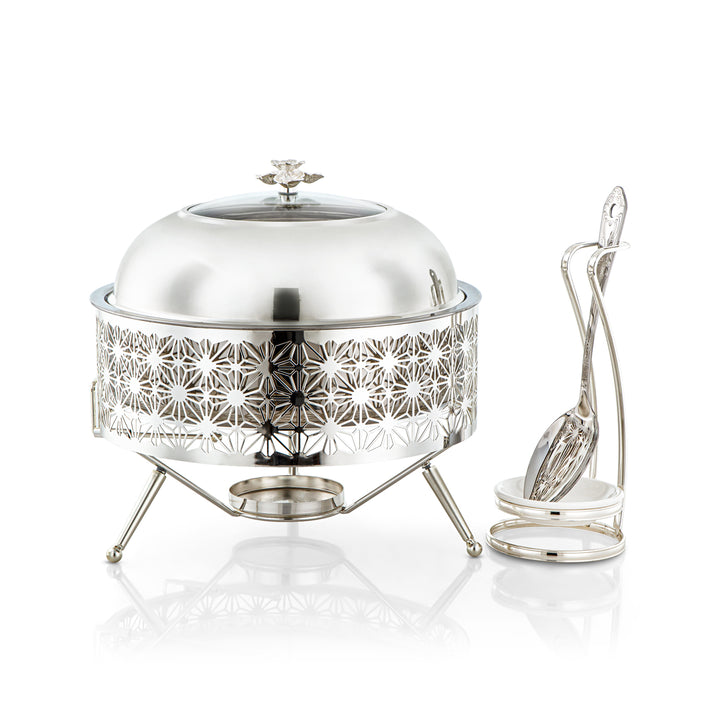 Almarjan 3000 ML Chafing Dish With Spoon Silver - STS0012905