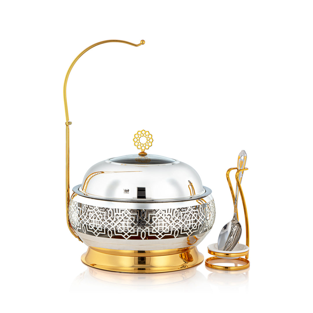 Almarjan 4 Liter Chafing Dish With Spoon Silver & Gold - STS0012927