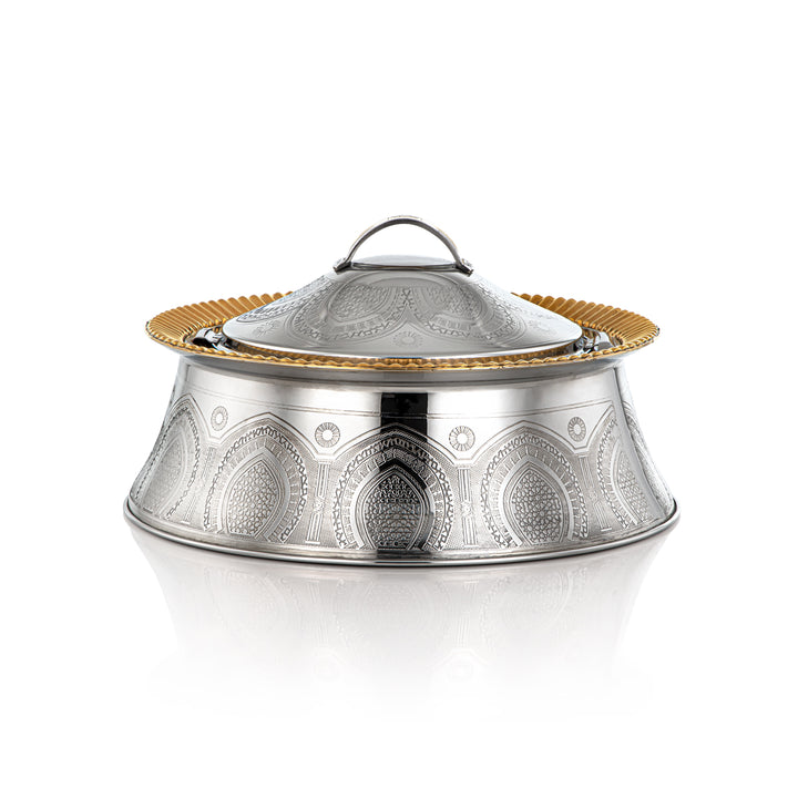 Almarjan 25 CM Afrah Collection Stainless Steel Hot Pot Silver & Gold - H22EPG1 Lock