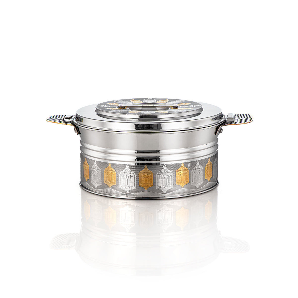 Almarjan 4000 ML Shaharzad Collection Stainless Steel Hot Pot Silver & Gold - H23EPG20HG